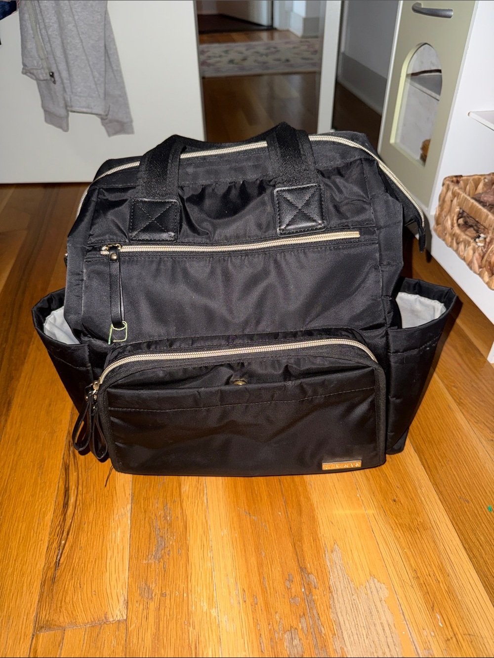 Black Skip Hop Utility Baby Backpack
